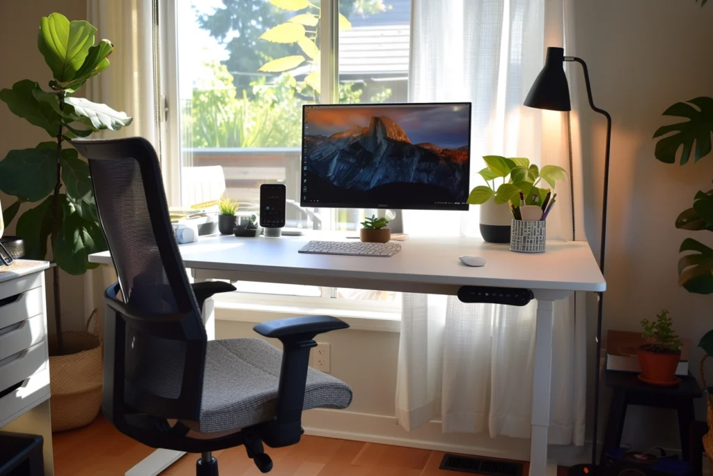 ergonomic chair and adjustable table